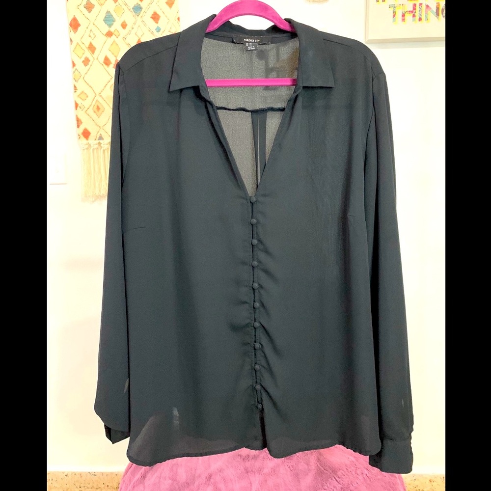 Forever21+ long sleeve blouse